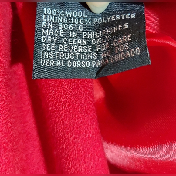 KASPER | 4P 1990s Vintage Deep Red 2PC Crepe Suit w/Skirt. Fully lined. - Picture 8 of 11